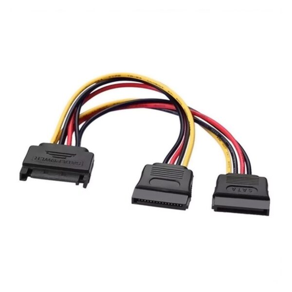 AISENS A131-0353 cable de SATA 0,2 m SATA de 15 pines 2 x SATA de 15 pines Negro, Rojo, Amarillo