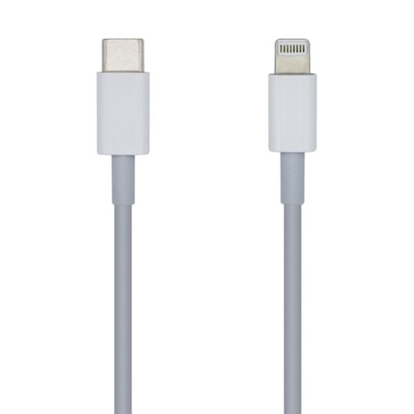 AISENS Cable USB 2.0 USB-С A Lightning PD 2A, Lightning/M-USB-С/M, Blanco, 2.0m