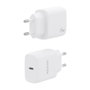 AISENS Cargador USB-C PD3.0 1 Puerto 1xUSB-C 25W, Blanco