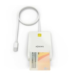 AISENS Lector de Tarjeta Inteligente DNI, Blanco AISENS Lector de Tarjeta Inteligente DNI, Blanco