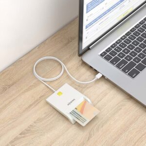 AISENS Lector de Tarjeta Inteligente DNI, Blanco AISENS Lector de Tarjeta Inteligente DNI, Blanco