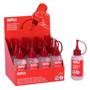 APLI Cola de silicona 100 ml | PACK 12 UNIDADES