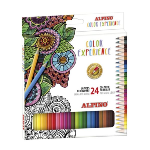 Alpino AL000247 lápiz de color Negro, Azul, Bronce, Marrón, Verde, Gris, Azul claro, Verde claro, Rosa claro, Naranja, Melocotón, Rosa, Púrpura, Rojo, Violeta, Blanco, Amarillo 24 pieza(s)