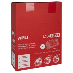 BLÍSTER 5 UDS. FORRO DE LIBROS CON SOLAPA AJUSTABLE PP 290 MM APLI 16913 BLÍSTER 5 UDS. FORRO DE LIBROS CON SOLAPA AJUSTABLE PP 290 MM APLI 16913