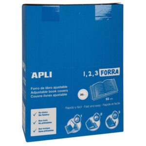 BLÍSTER 5 UDS. FORRO DE LIBROS CON SOLAPA AJUSTABLE PP 300 MM APLI 16914 BLÍSTER 5 UDS. FORRO DE LIBROS CON SOLAPA AJUSTABLE PP 300 MM APLI 16914
