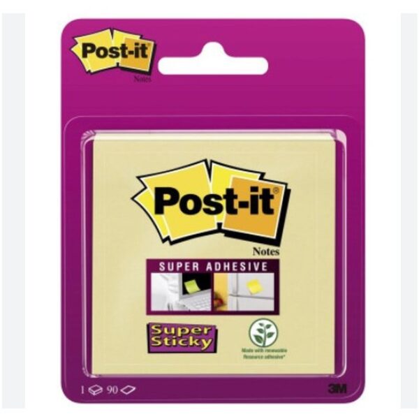 BLISTER BLOC 90 HOJAS NOTAS ADHESIVAS 76X76MM SUPER STICKY CANARY YELLOW 6920SS-CY-EU POST-IT 7100172338