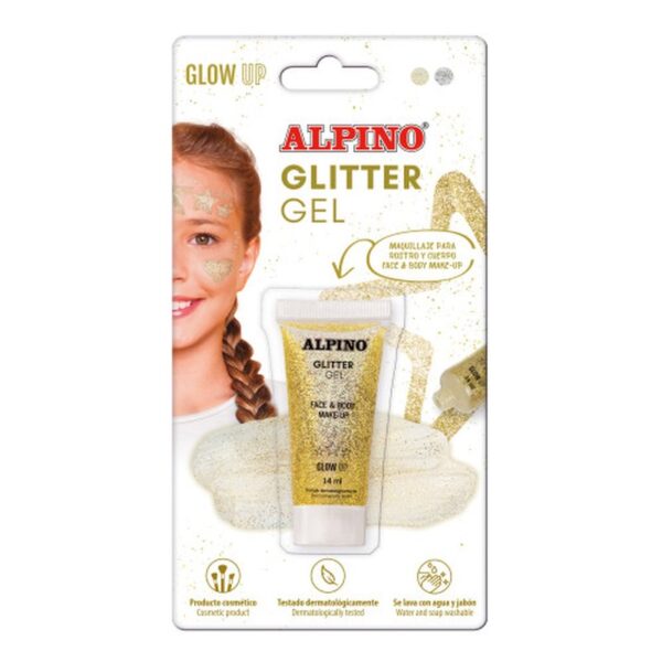 BLÍSTER GEL TRANSPARENTE CON PURPURINA DORADO ALPINO DL000606