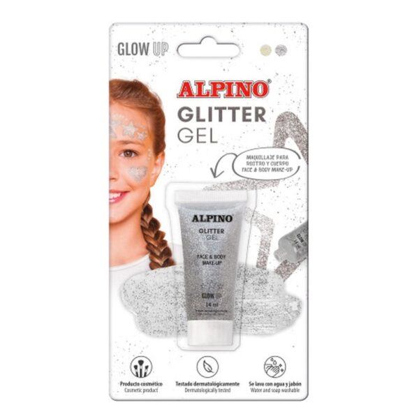 BLÍSTER GEL TRANSPARENTE CON PURPURINA PLATA ALPINO DL000605