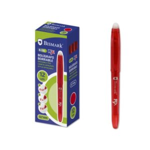 BOLIGRAFO BORRABLE C/CAPUCHON ROJO.0.7MM BISMARK 327530 | PACK 12 UNIDADES