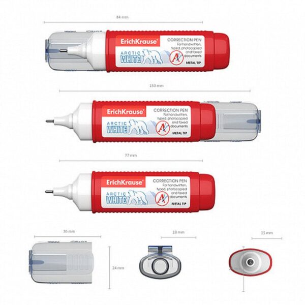 BOLÍGRAFO CORRECTOR ARCTIC WHITE, 12 ML ERICH KRAUSE 780