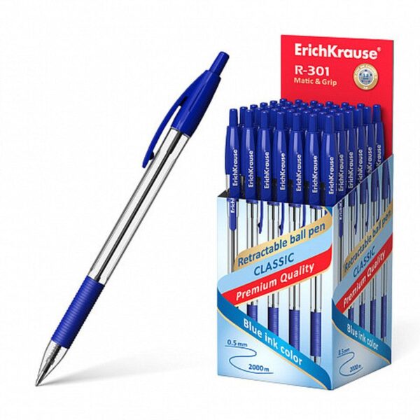 BOLÍGRAFO DE BOLA AUTOMÁTICO R-301 CLASSIC MATIC&GRIP 1.0, COLOR DE LA TINTA AZUL ERICH KRAUSE 46758