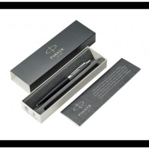 BOLÍGRAFO JOTTER XL RICHMOND NEGRO MATE RIBETE DE COLOR CROMO PLUMÍN MEDIO TINTA AZUL PARKER 2068358