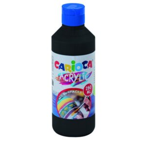 BOTELLA PINTURA ACRILICA 250 ML. NEGRO CARIOCA 40431/02