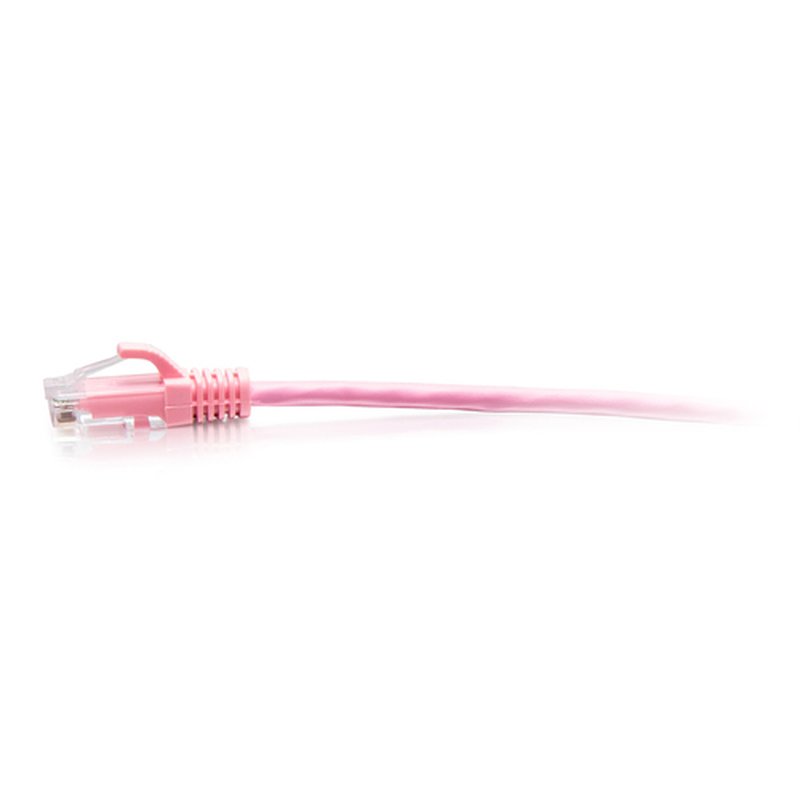 C2G Cable de conexión Ethernet delgado sin apantallar (UTP) con protección antienganche Cat6a de 1,5 m - Rosa - Imagen 2