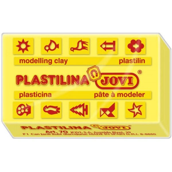 CAJA 30 PASTILLAS PLASTILINA 50 G - AMARILLO JOVI 7002