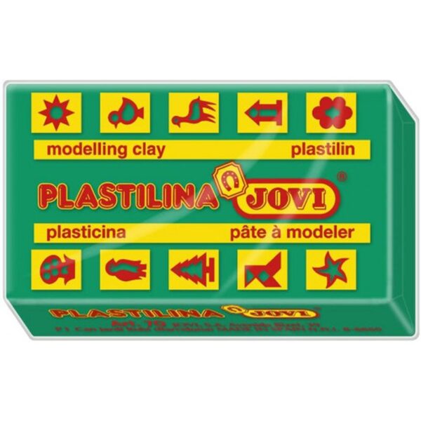 CAJA 30 PASTILLAS PLASTILINA 50 G - VERDE OSCURO JOVI 7011