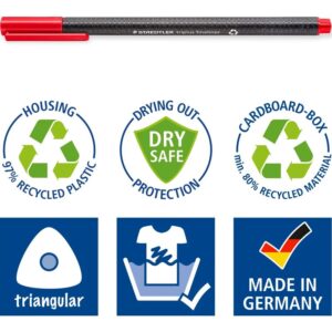 CAJA DE 10 ROTULADORES TRIPLUS FINELINER 334 ECO EDITION ROJO STAEDTLER 334 R-2 CAJA DE 10 ROTULADORES TRIPLUS FINELINER 334 ECO EDITION ROJO STAEDTLER 334 R-2