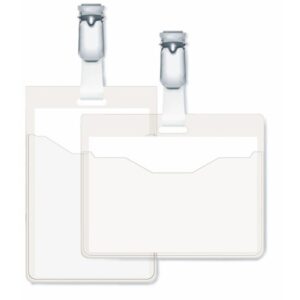CAJA DE 25 IDENTIFICADORES CON PINZA TRANSPARENTE 60X90 DURABLE 8106-19