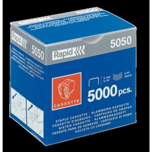 CAJA DE 5000 GRAPAS TIPO 5050E GALVANIZADAS PARA GRAPADORAS ELECTRICAS RAPID 20993500