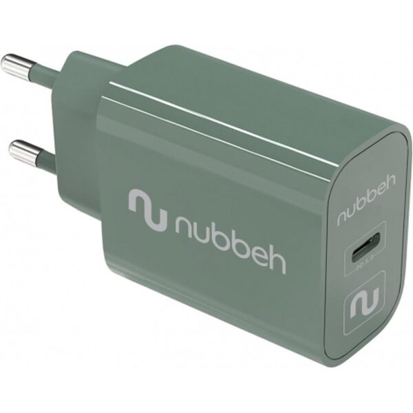 CARGADOR USB-C NUBBEH 25W 3A PD 3.0 GREEN PARA CASA