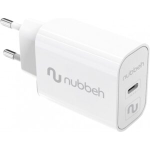 CARGADOR USB-C NUBBEH 25W 3A PD 3.0 WHITE PARA CASA