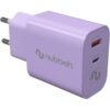 CARGADOR USB NUBBEH DUAL 30W USB + USB-C LILAC PARA CASA