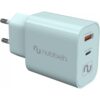CARGADOR USB NUBBEH DUAL 30W USB + USB-C TURQUOISE PARA CASA