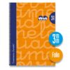 CUADERNO FOLIO FORRADO RAYADO 3 MM NARANJA LAMELA 7FTE003N | PACK 5 UNIDADES
