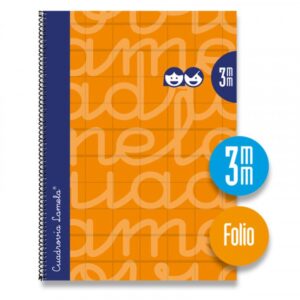 CUADERNO FOLIO FORRADO RAYADO 3 MM NARANJA LAMELA 7FTE003N | PACK 5 UNIDADES