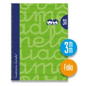 CUADERNO FOLIO FORRADO RAYADO 3 MM VERDE LAMELA 7FTE003V | PACK 5 UNIDADES