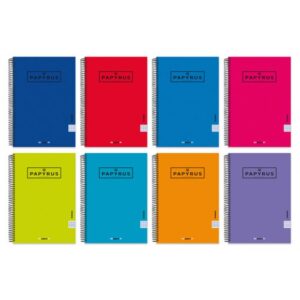 CUADERNO TAPA CARTON FORRADA EXTRADURA UNICLASIC FOLIO 80 HOJAS 90GR. 4X4 COLORES SURTIDOS PAPYRUS 88443099 | PACK 5 UNIDADES