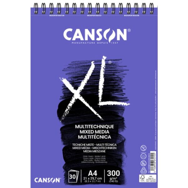 Canson XL Mix Media Bloc de hojas de papel para bellas artes 30 hojas