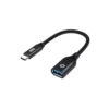 Conceptronic ABBY18B cambiador de género para cable USB-C USB-A Negro