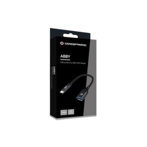 Conceptronic ABBY18B cambiador de género para cable USB-C USB-A Negro