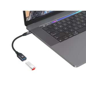Conceptronic ABBY18B cambiador de género para cable USB-C USB-A Negro