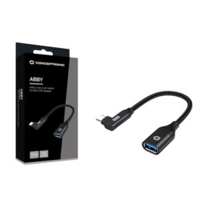 Conceptronic ABBY19B cambiador de género para cable USB-C USB-A Negro