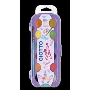 ESTUCHE 12 ACUARELAS CANDY COLLECTION 30 MM + PINCEL GIOTTO F351600