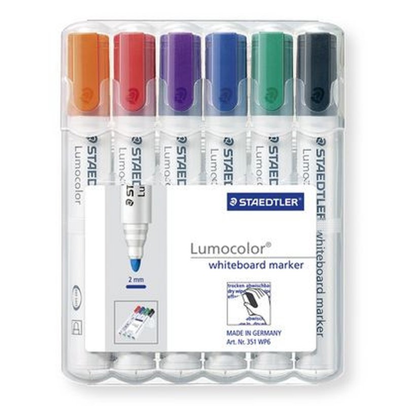 ESTUCHE 6 PZAS LUMOCOLOR WHITEBOARD MARKER 351, SURT. STAEDTLER 351 WP6 ESTUCHE 6 PZAS LUMOCOLOR WHITEBOARD MARKER 351, SURT. STAEDTLER 351 WP6 - Imagen 2