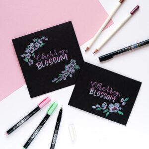 ESTUCHE 6 ROTULADORES BASE DE AGUA FUDENOSUKE PARA PAPEL OSCURO COLORES PASTEL TOMBOW WS-BS-6P