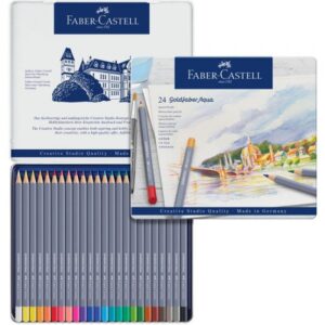 ESTUCHE DE METAL CON 24 LÁPICES DE COLORES ACUARELABLES GOLDFABER. FABER CASTELL 114624 ESTUCHE DE METAL CON 24 LÁPICES DE COLORES ACUARELABLES GOLDFABER. FABER CASTELL 114624