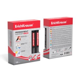 ErichKrause P-400 marcador 1 pieza(s) Punta redonda Negro | PACK 12 UNIDADES