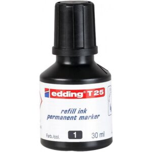 FRASCO TINTA PARA RELLENAR 25ML NEGRO EDDING T25-001
