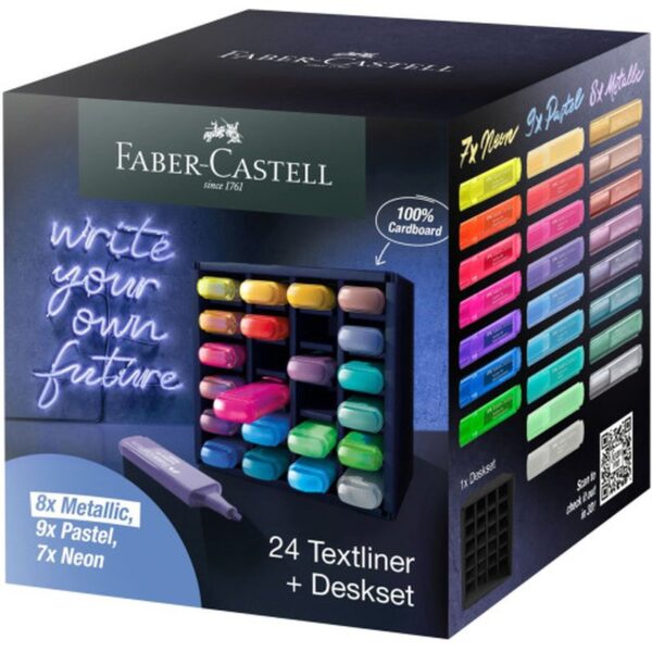 Faber-Castell 254602 marcador 24 pieza(s) Punta de cincel Multicolor