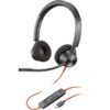 POLY Auriculares estéreo Blackwire 3320 con certificación Microsoft Teams USB-C + Adaptador USB-C/A