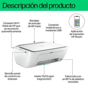 HP DeskJet Impresora multifunción 2810e, Color, Impresora para Hogar, Impresión, copia, escáner, Escanear a PDF