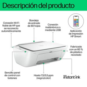 HP DeskJet Impresora multifunción 2810e, Color, Impresora para Hogar, Impresión, copia, escáner, Escanear a PDF
