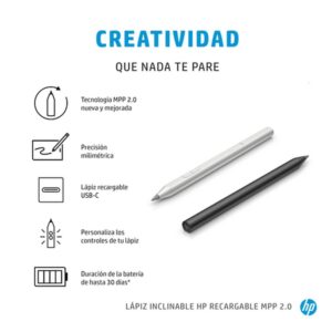 HP Lápiz inclinable recargable MPP 2.0 (negro) HP Lápiz inclinable recargable MPP 2.0 (negro)
