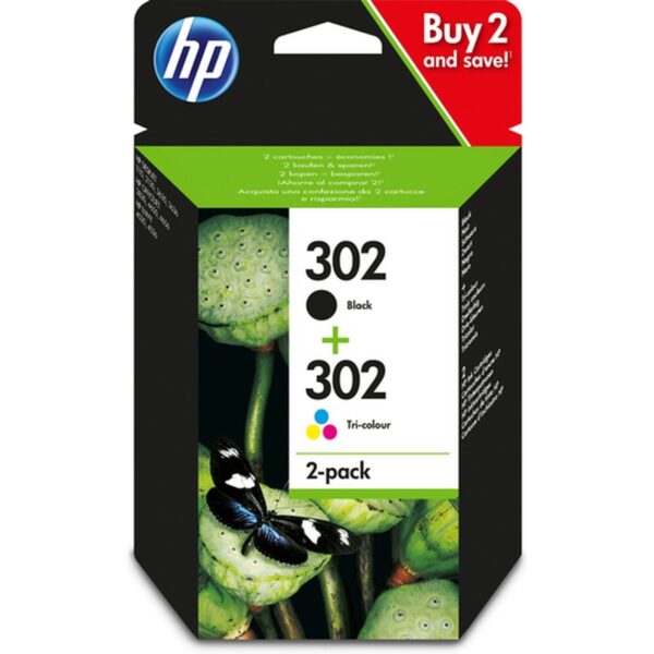 HP Paquete de ahorro de 2 cartuchos de tinta original 302 negro/tricolor