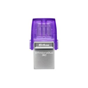 Kingston Technology DataTraveler microDuo 3C unidad flash USB 64 GB USB Type-A / USB Type-C 3.2 Gen 1 (3.1 Gen 1) Púrpura, Acero inoxidable Kingston Technology DataTraveler microDuo 3C unidad flash USB 64 GB USB Type-A / USB Type-C 3.2 Gen 1 (3.1 Gen 1) Púrpura, Acero inoxidable