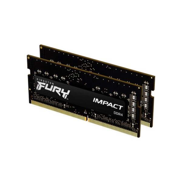 Kingston FURY Impact - DDR4 - kit - 32 GB: 2 x 16 GB - SO-DIMM de 260 contactos - 2666 MHz / PC4-21300 - CL16 - 1.2 V - sin búfer - no ECC - negro